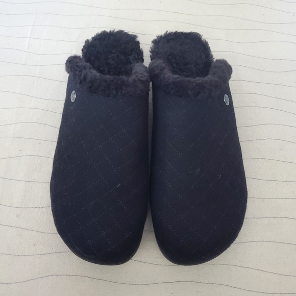 Alegria Womens Comfee Onyx Slipper Black Slip On Quilted Sherpa Lined Sz 10.5-11 - Picture 3 of 10